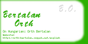 bertalan orth business card